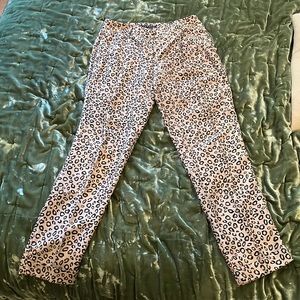 LEOPARD PRINT SILK THEORY TROUSERS
